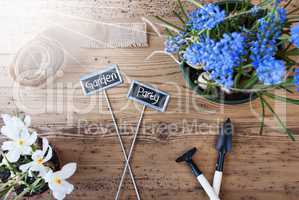 Sunny Flowers, Signs, Text Garden Party, Tools