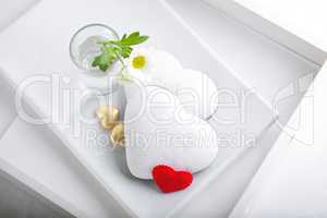 Colorful Valentine Cookies served on a white plate