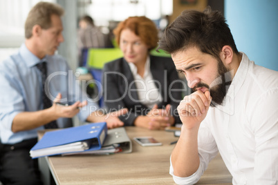 Young applicant having stress before interview