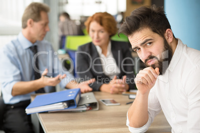 Young applicant having stress before interview