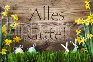 Easter Decoration, Gras, Alles Gute Means Best Wishes