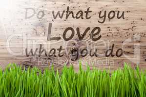 Bright Sunny Wooden Background, Gras, Quote Do What You Love