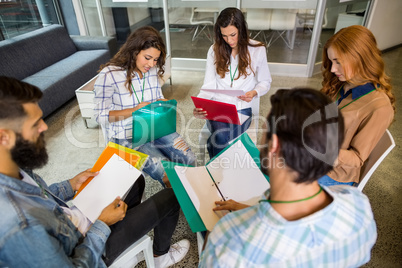 Executives working in office