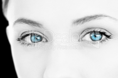 Composite image of closeup portrait of sensuous young woman