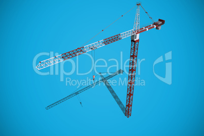 Composite image of studio shoot of a crane