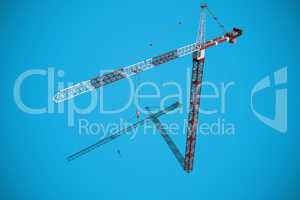 Composite image of studio shoot of a crane
