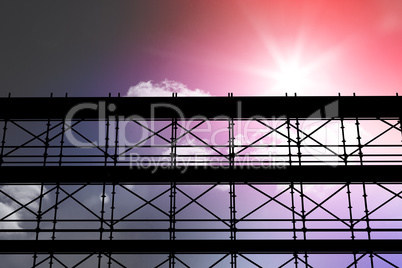 Composite image of 3d image of construction scaffolding