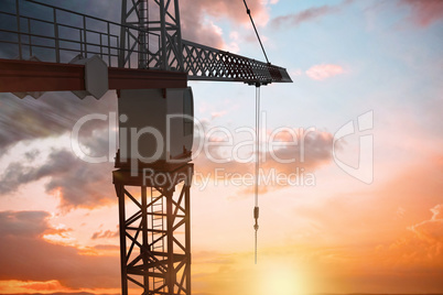 Composite image of studio shoot of a part of a crane