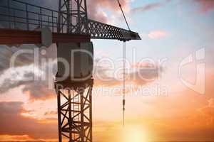 Composite image of studio shoot of a part of a crane