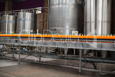 Cold drink bottles on the production line