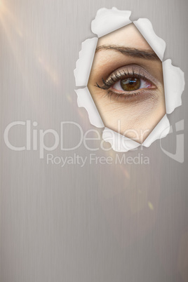 Composite image of close-up portrait of woman face 3d