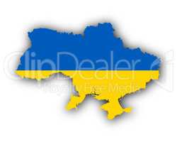 Karte und Fahne der Ukraine