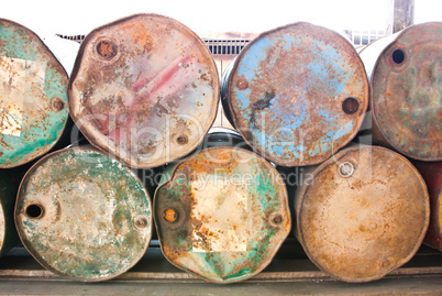 Stack of old fuel tanks