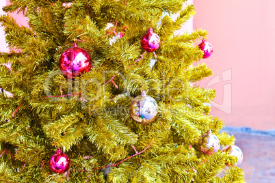 Close-up of decorated x-mas tree