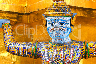 Giant statue of a beautiful Pagoda in Wat Phra Kaew, Thailand