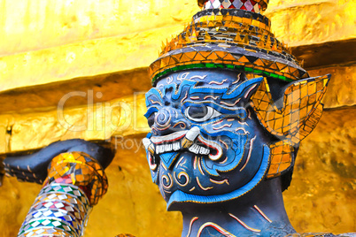 Giant statue of a beautiful Pagoda in Wat Phra Kaew, Thailand