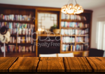 Would table against blurry sitting room