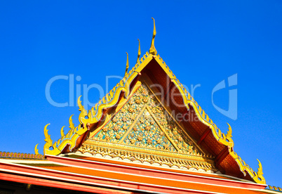 Temple roof, Wat Pho, Bangkok, Thailand