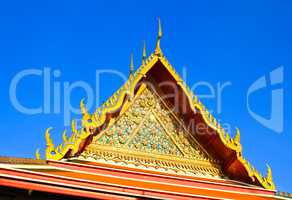 Temple roof, Wat Pho, Bangkok, Thailand