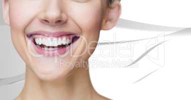 Close up of smiling woman against white texture