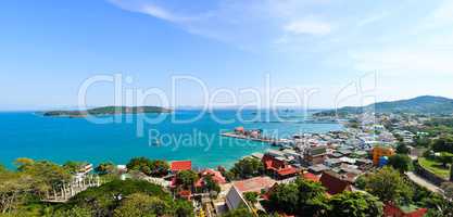 Panorama view of  Srichang Island ,Chonburi ,Thailand.