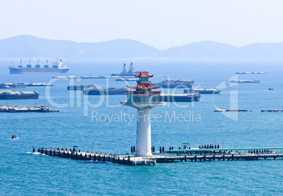 Bird eye view of Srichang island, Thailand