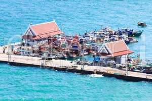 Bird eye view of Srichang island, Thailand