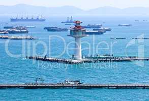 Bird eye view of Srichang island, Thailand