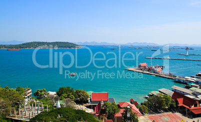 Aerial view of Srichang Island ,Chonburi ,Thailand.