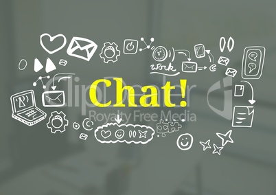 Chat text with drawings graphics