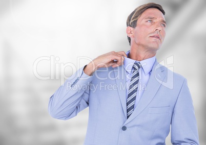 Stressed but cool businessman in office