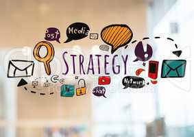 Strategy text with drawings graphics