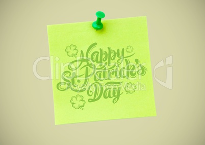 Patrick's Day graphic on post it