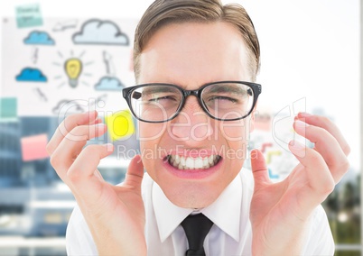 Stressed man in office