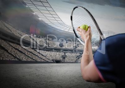 Tennis player in stadium