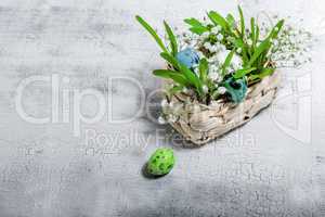 Eggs with flowers on a white background. Easter Symbols