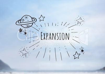 Expansion text with drawings graphics