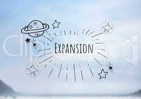 Expansion text with drawings graphics