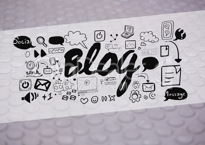 Blog text with drawings graphics