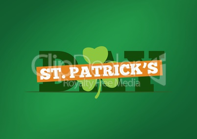 Patrick's Day graphic against green gradient
