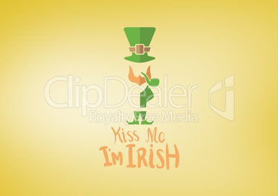 Patrick's Day graphic against yellow gradient
