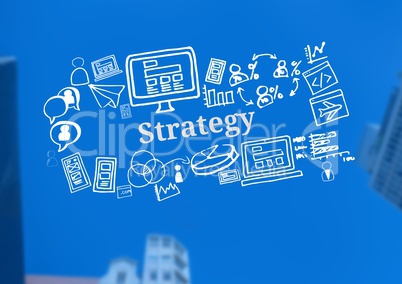 Strategy text with drawings graphics