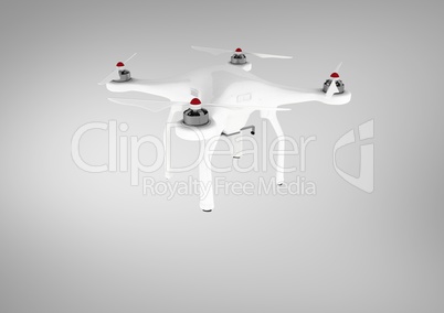 3D drone against grey background