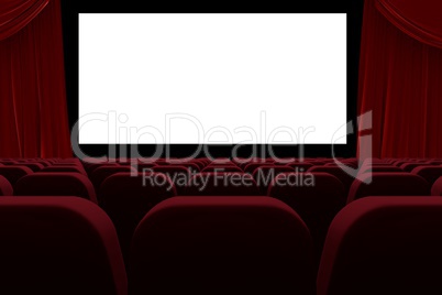 3d cinema with blank screen