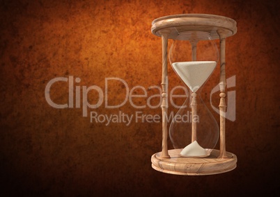 Egg Timer with sand against brown background