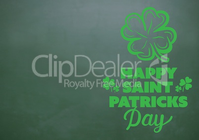 Patrick's Day graphic against green background