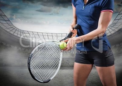 Tennis player in stadium