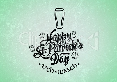 Patrick's Day graphic against green background