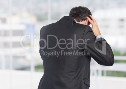 Stressed man in office