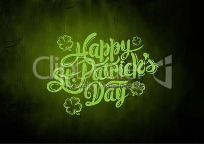 Patrick's Day graphic against green background